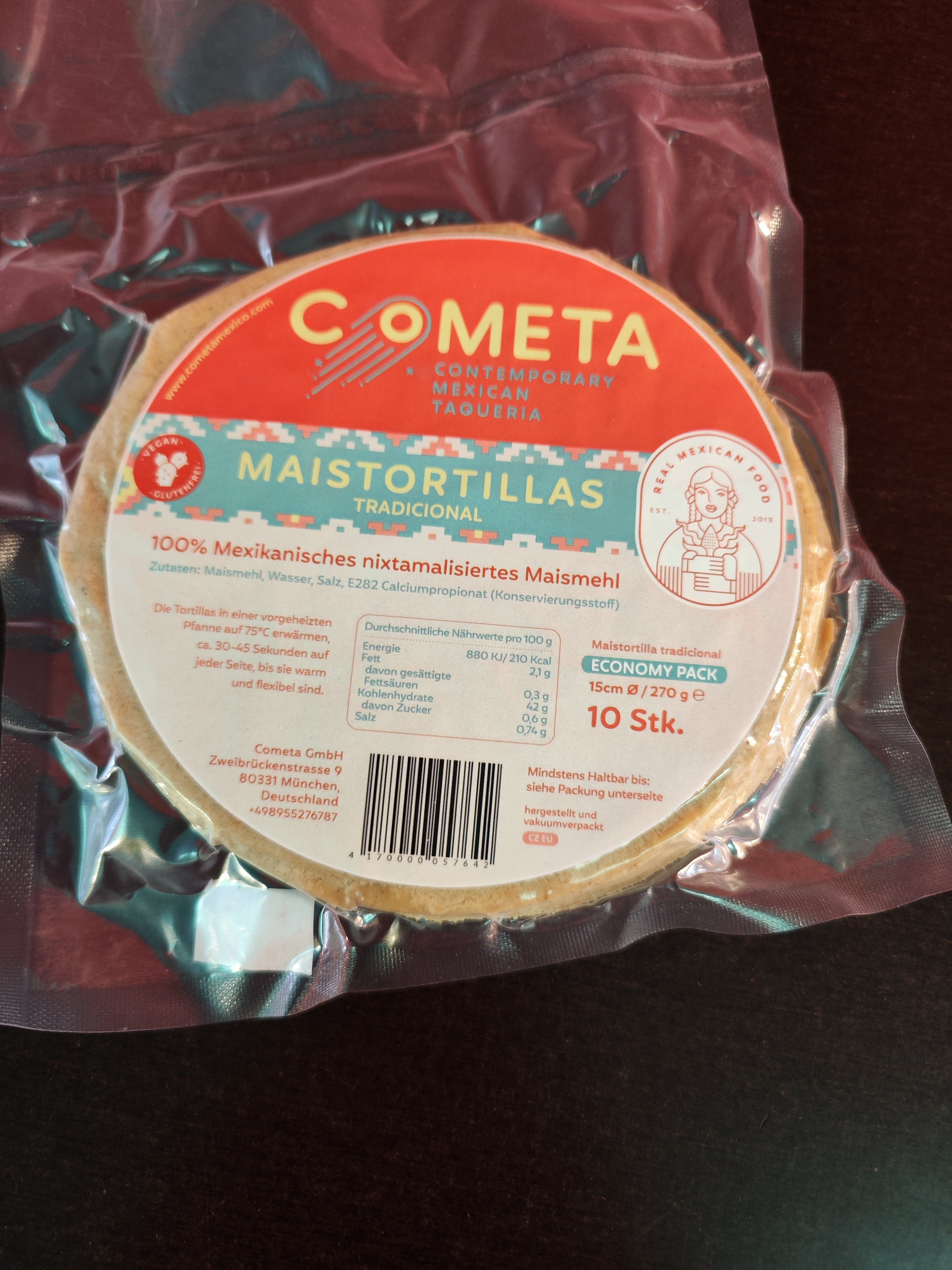 Corn Tortillas Tradicional 15cm Cometa 10 pieces 270gr