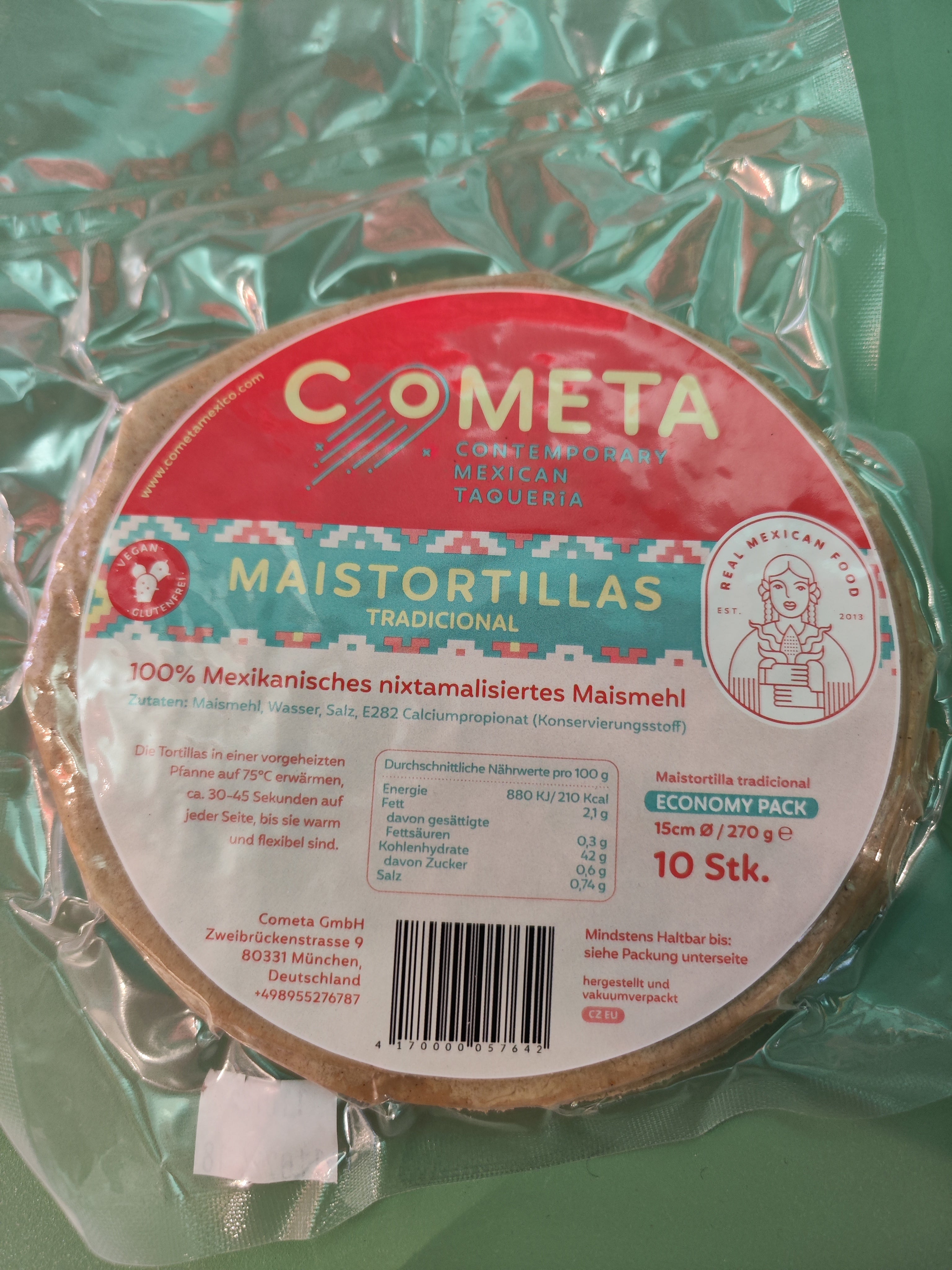 Corn Tortillas Tradicional 15cm Cometa 10 pieces 270gr